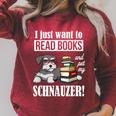 Girls Boys Kids Read Books Miniature Schnauzer Lover Raglan Sleeve Sweatshirt Heather Dust