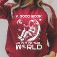 A Good Book Is Out Of This World Space Book Lover Raglan Sleeve Sweatshirt Heather Dust