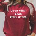 Good Girls Read Dirty Books ShirtSmut Hot Girls Read Smutt Premium Tri-Blend Raglan Sleeve Sweatshirt Heather Dust