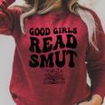 Good Girls Read Smut Book Flower Good Reader Saying Raglan Sleeve Sweatshirt Heather Dust Good Girls Read Smut Book Flower Good Reader Saying Raglan Sleeve Sweatshirt Heather Dust