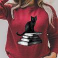 Goth Mystical Gothic Books & Cat Raglan Sleeve Sweatshirt Heather Dust