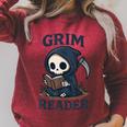 Grim Reader Dark Humor Read Book & Library Lovers Raglan Sleeve Sweatshirt Heather Dust Grim Reader Dark Humor Read Book & Library Lovers Raglan Sleeve Sweatshirt Heather Dust