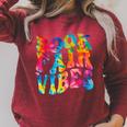 Groovy 70s Book Fair Vibe Tie Dye Reading School Librarian Raglan Sleeve Sweatshirt Heather Dust