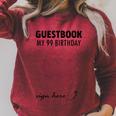 Guestbook Alternative 99th Birthday Decorations For Him Her Raglan Sleeve Sweatshirt Heather Dust