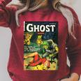 Halloween Horror Vintage Monster Comic Book Retro Scary Raglan Sleeve Sweatshirt Heather Dust