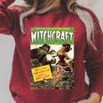 Halloween Horror Vintage Witch Zombie Comic Book Retro Scary Raglan Sleeve Sweatshirt Heather Dust