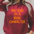 Halloween Pretend I'm Book Character Costume Lazy Adult Kids Raglan Sleeve Sweatshirt Heather Dust