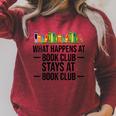 What Happens At Book Club Stay At Book Club Women Raglan Sleeve Sweatshirt Heather Dust