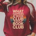 What Happens At Book Club Stays At Book Club Retro Raglan Sleeve Sweatshirt Heather Dust