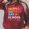 Happy 100th Day Of 5th Fifth Grade Books School Teacher Raglan Sleeve Sweatshirt Heather Dust