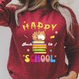 Happy Back To School Cat Books The Start Of The School Year Raglan Sleeve Sweatshirt Heather Dust