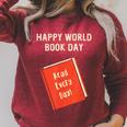 Happy World Book Day Inspirational Kids Raglan Sleeve Sweatshirt Heather Dust Happy World Book Day Inspirational Kids Raglan Sleeve Sweatshirt Heather Dust