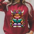 Highland Cow Book Floral Bookworm Raglan Sleeve Sweatshirt Heather Dust Highland Cow Book Floral Bookworm Raglan Sleeve Sweatshirt Heather Dust