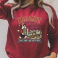 Hobart NY Book Village Of Catskills Vintage Mascot Logo Raglan Sleeve Sweatshirt Heather Dust