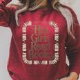 Hot Girls Read Books Raglan Sleeve Sweatshirt Heather Dust