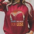 Ich HöR' Dich Nicht Ich Lese Reading Book Worm Raglan Sleeve Sweatshirt Heather Dust