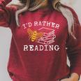 I'd Rather Bee Reading Teacher Librarian Book Lover Raglan Sleeve Sweatshirt Heather Dust