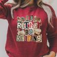 I'd Rather Be Reading Bookworm Cute Book Lover Raglan Sleeve Sweatshirt Heather Dust I'd Rather Be Reading Bookworm Cute Book Lover Raglan Sleeve Sweatshirt Heather Dust