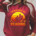 I'd Rather Be Reading Retro Book Lover Bookworm Raglan Sleeve Sweatshirt Heather Dust I'd Rather Be Reading Retro Book Lover Bookworm Raglan Sleeve Sweatshirt Heather Dust