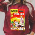 The Iliad Homer Vintage Comic Book Cover Raglan Sleeve Sweatshirt Heather Dust
