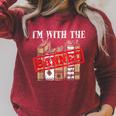 I'm With The Banned Books For a Literature Teacher Raglan Sleeve Sweatshirt Heather Dust