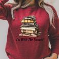 I'm With The Banned Books Reading Addict Book Lover Raglan Sleeve Sweatshirt Heather Dust