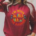 I'm With The Banned Books I Survived Reading Banned Books Raglan Sleeve Sweatshirt Heather Dust