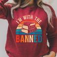 I'm With The Banned Books Tee I Read Banned Books Lovers Raglan Sleeve Sweatshirt Heather Dust