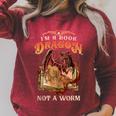 I'm a Book Dragon Not a Worm Dragon Reading a Books Raglan Sleeve Sweatshirt Heather Dust