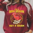 I'm A Book Dragon Not A Worm T Shirt Bookworm Reading Raglan Sleeve Sweatshirt Heather Dust