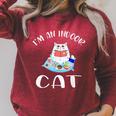 I'm An Indoor Cat I Drink Coffee Read Books Play Games Raglan Sleeve Sweatshirt Heather Dust