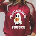 I'm Just Here For The Books Book Lovers Halloween Raglan Sleeve Sweatshirt Heather Dust