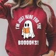 I'm Just Here For The Books Read More Boooks Halloween Raglan Sleeve Sweatshirt Heather Dust