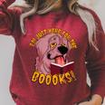 I'm Just Here ForThe BOOOKS Zombie Dog Reading a Book Men Women Kids Raglan Sleeve Sweatshirt Heather Dust