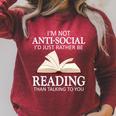 I'm Not Antisocial I'd Rather Be Reading Book Bookworm Raglan Sleeve Sweatshirt Heather Dust I'm Not Antisocial I'd Rather Be Reading Book Bookworm Raglan Sleeve Sweatshirt Heather Dust