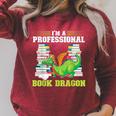 I'm a Professional Book Dragon Mythical Creatures Raglan Sleeve Sweatshirt Heather Dust