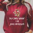 I'm a Simple Woman I Like Books And Dargons Dragon Raglan Sleeve Sweatshirt Heather Dust I'm a Simple Woman I Like Books And Dargons Dragon Raglan Sleeve Sweatshirt Heather Dust
