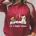I'm Simple Woman Books Wine Golden Retriever Dog Lover Xmas Raglan Sleeve Sweatshirt Heather Dust