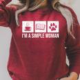I'm A Simple Woman Tea Books & Dogs Reading Lover Raglan Sleeve Sweatshirt Heather Dust