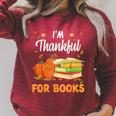 I'm Thankful For Books Lover Reading Pumpkin Thanksgiving Raglan Sleeve Sweatshirt Heather Dust I'm Thankful For Books Lover Reading Pumpkin Thanksgiving Raglan Sleeve Sweatshirt Heather Dust