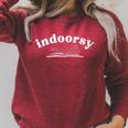 Indoorsy Bookwork Books Lover Homebody Stay Inside Raglan Sleeve Sweatshirt Heather Dust
