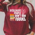 Intelligent People Don't Ban Books Reading Bookish Librarian Raglan Sleeve Sweatshirt Heather Dust
