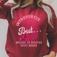 Introverted But Willing To Discuss Spicy Books Lovers Women Raglan Sleeve Sweatshirt Heather Dust Introverted But Willing To Discuss Spicy Books Lovers Women Raglan Sleeve Sweatshirt Heather Dust