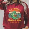 If It Involves Dragon And Books Count Me In Shirts Sarcastic Raglan Sleeve Sweatshirt Heather Dust