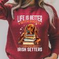 Irish Setter Dog Breed Life Is Better With Books And Irish Raglan Sleeve Sweatshirt Heather Dust Irish Setter Dog Breed Life Is Better With Books And Irish Raglan Sleeve Sweatshirt Heather Dust