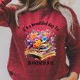 Its A Beautiful Day To Homeschool Books Flowers Raglan Sleeve Sweatshirt Heather Dust