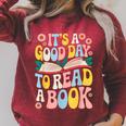It’s a Good Day To Read a Book Floral Women Girls Book Day Raglan Sleeve Sweatshirt Heather Dust