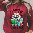 Its A Good Day To Read Book Lover Cute Pig And Elephant Raglan Sleeve Sweatshirt Heather Dust