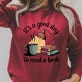 It's A Good Day To Read A Book Raglan Sleeve Sweatshirt Heather Dust