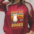 It's A Good Day To Read Books And Pet Cats Literary Quote Raglan Sleeve Sweatshirt Heather Dust It's A Good Day To Read Books And Pet Cats Literary Quote Raglan Sleeve Sweatshirt Heather Dust